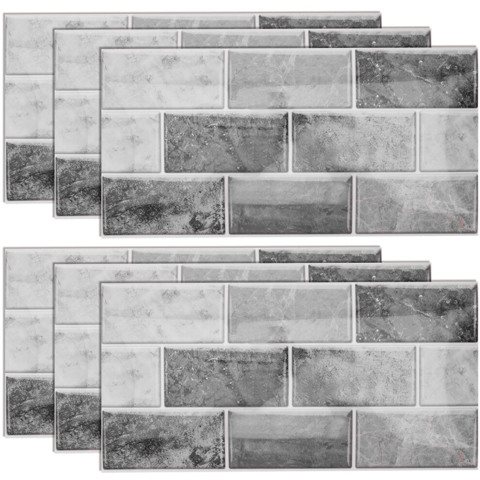 6 Sheets Peel And Stick Wall Tiles Sticky Backsplash Stickers Bathroom 3123312485178