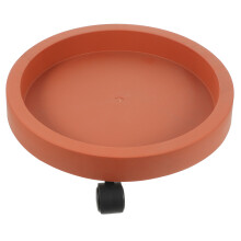 1Pc Movable Plastic Plant Pot Tray With Wheels Round Shape