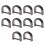 D Ring Zinc Alloy 10pcs 0.2x0.8x0.9in 6
