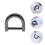 D Ring Zinc Alloy 10pcs 0.2x0.8x0.9in 5