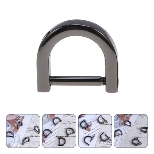 D Ring Zinc Alloy 10pcs 0.2x0.8x0.9in 2