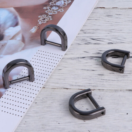 D Ring Zinc Alloy 10pcs 0.2x0.8x0.9in 1
