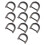 D Ring Zinc Alloy 10pcs 0.2x0.8x0.9in 7