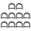 D Ring Zinc Alloy 10pcs 0.2x0.8x0.9in 1
