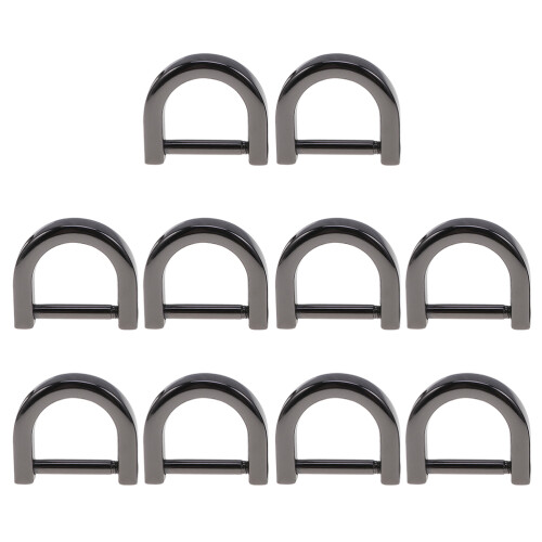 D Ring Zinc Alloy 10pcs 0.2x0.8x0.9in