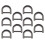 D Ring Zinc Alloy 10pcs 0.2x0.8x0.9in 8