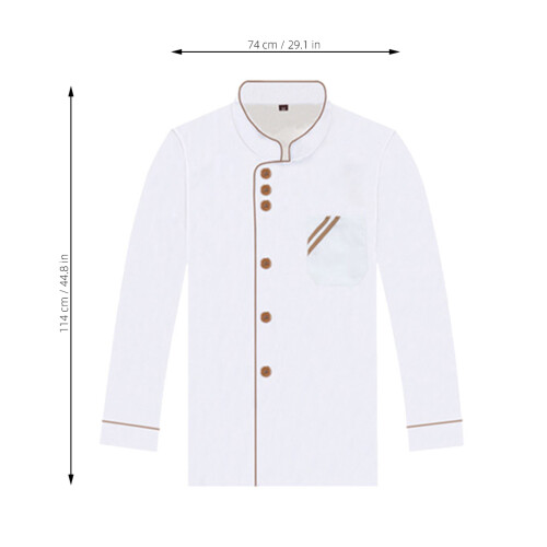 Durable Long Sleeve Chef Coat For Cook In White 1set 1