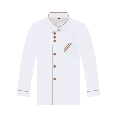 Durable Long Sleeve Chef Coat For Cook In White 1set