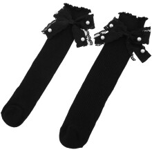1 Pair Japanese Lolita Socks For Girls Mid Tube Design With Lace Trim