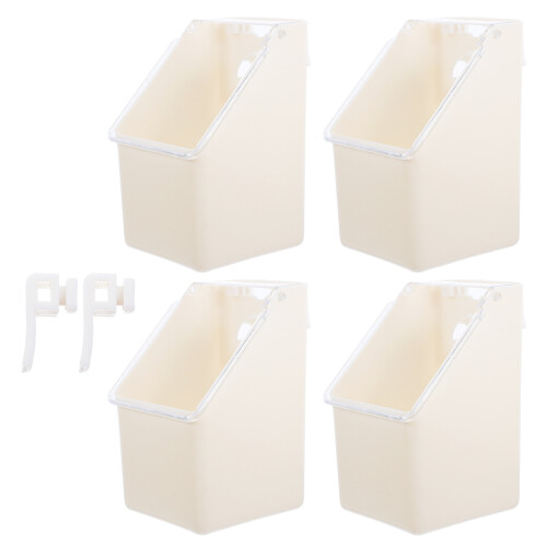 Hanging Feed Tray Pigeon Feeder Plastic Beige Feeding Aviary
