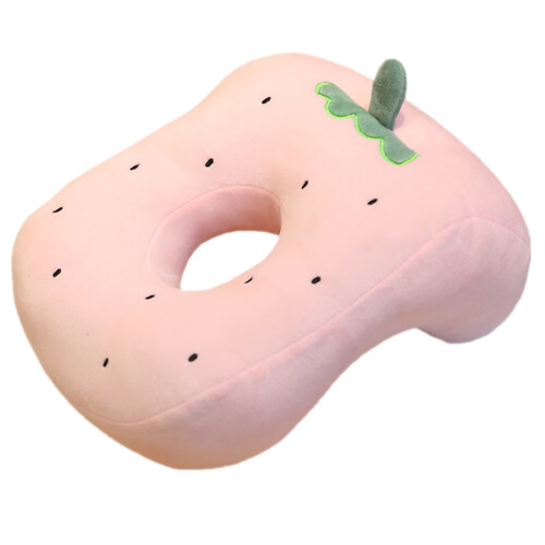 Multi Function Plush Nap Pillow Breathable Cartoon Design Strawberry