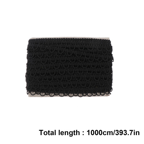 Flower Vintage Lace Trim Black Polyester 1pcs 2