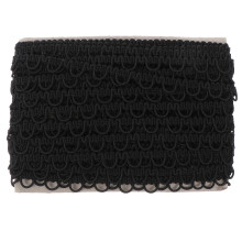 Flower Vintage Lace Trim Black Polyester 1pcs