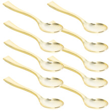 Yuangui 24pcs Gold Plastic Ice Cream Spoons For Restaurant & Party