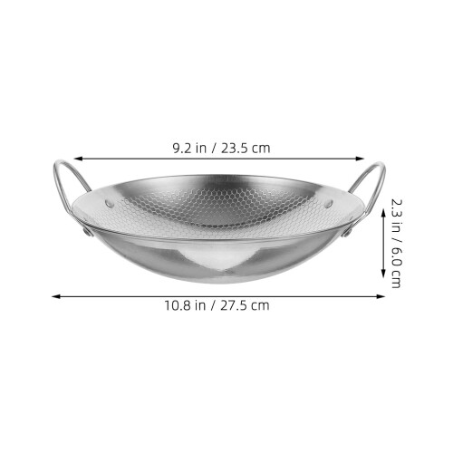 Stainless Steel Wok Pan For Kitchen Use Silver Cooking Pot 1