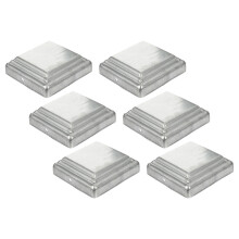 6 Pcs Steel Post Caps Baluster Cap 10.00x10.00x2.00cm Silver
