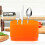 Orange Plastic Cutlery Holder with Drainage for Kitchen Storage 5