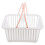 White Small Plastic Basket with Handle Portable Storage Container 6