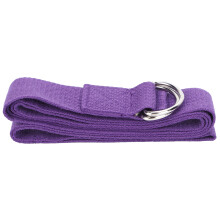 Nicht-elastisches Baumwoll-Yoga-Dehngurt mit D-Ring-Schnalle – Lila, 183cm