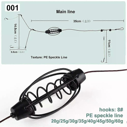 1 Pc Karpfen Angeln Feeder Angeln Köder Käfige Haken Rig Set Inline Methode Feeder Tackle Köder Käfig 2