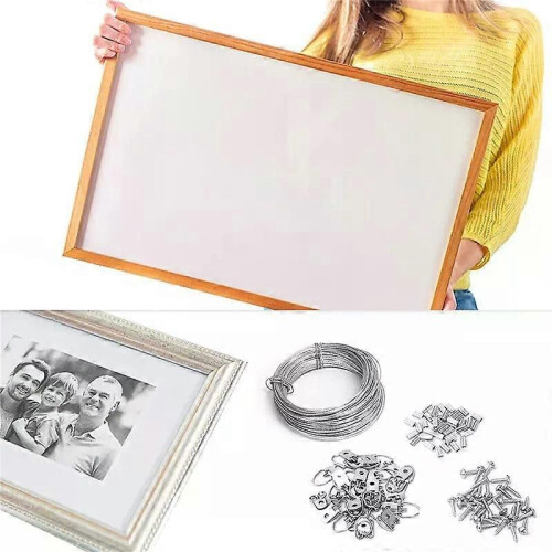 Kit da 100 pezzi di filo per appendere quadri, filo resistente da 100 piedi per appendere quadri con 2