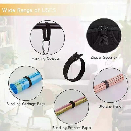 100pcs Releasable Cable Organizer Ties Mouse Earphones Wire Management Nylon Cable Ties Reusable Loop 2