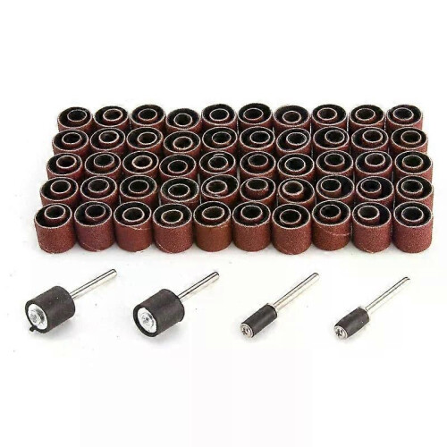 104pcs Sanding Drum Set Grit 60 120 320 with Sanding Mandrels Sanding Bands for Dremel Rotary Tools 1