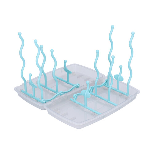 Support de séchage bleu pour biberons 240x195mm pliable 1
