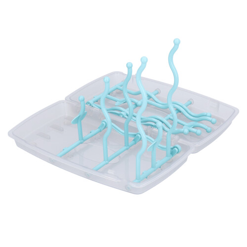 Support de séchage bleu pour biberons 240x195mm pliable 2