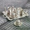 10 st 1/12 dockskåp miniatyr silvermetall te kaffebricka servisset 3