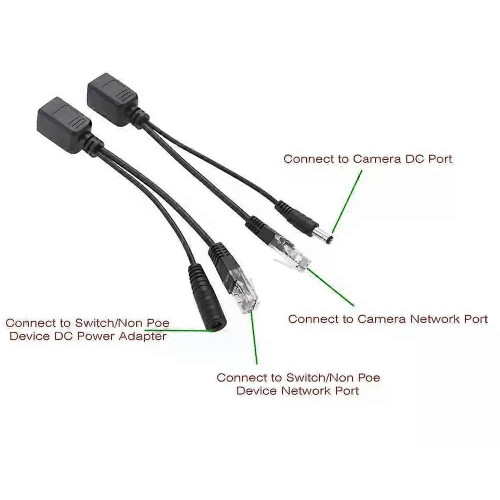 1/5/10 Pair POE Cable Passive Power Over Ethernet Adapter Cable POE Splitter Injector Power Supply Module 2