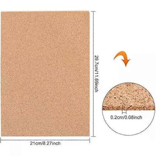 10 PCS 115 x 82 A4 Cork Sheets (2mm Thick) Rectangle Coaster Cork Sheets for Wall Decoration Party 1