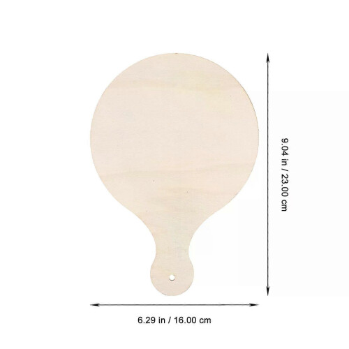 10 tablas de cortar redondas de madera con mango, sin terminar, para bricolaje, mini bandejas de madera 2