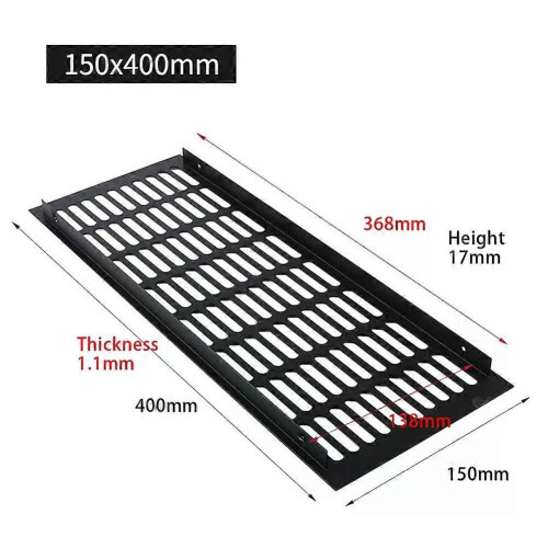 150mm Aluminium Ventilation Grille Cabinet Wardrobe Air Vent Rectangular Ventilation Cover Black For 2