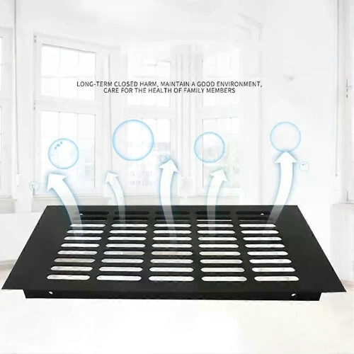 150mm Aluminium Ventilation Grille Cabinet Wardrobe Air Vent Rectangular Ventilation Cover Black For 1