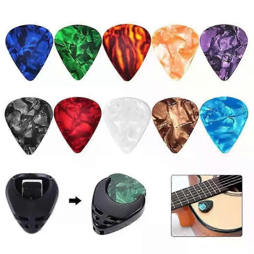 10st Gitarrplockar & Gitarrplockhållare Set För Akustisk Gitarr Elgitarr Bas Ukulele Stick-on 2
