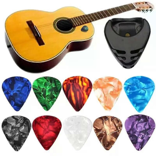 10st Gitarrplockar & Gitarrplockhållare Set För Akustisk Gitarr Elgitarr Bas Ukulele Stick-on 1
