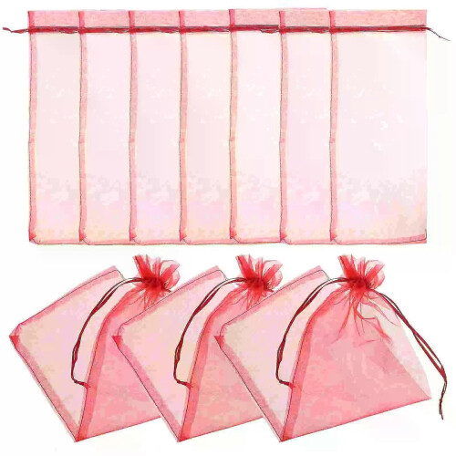 10 st Sheer Organza flasköverdrag presentpåsar (röd) 1
