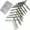 10-delat set gitarrmätverktyg Inkluderar 9 T-formad båglinjal 1 gitarrsträngshöjdlinjal för gitarr 2
