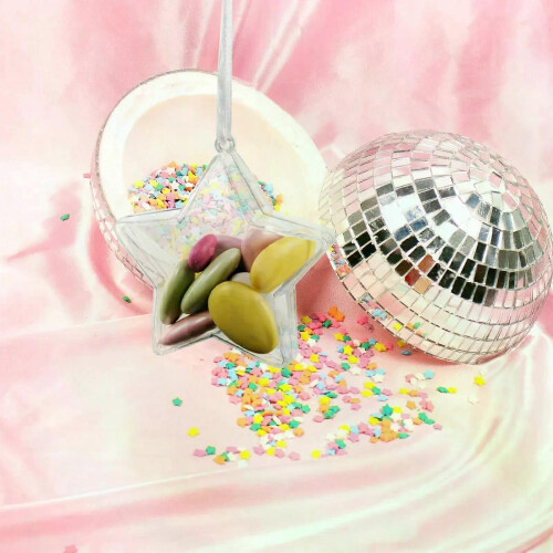 10pcs Transparent Pentacle Cases Candy Storage Boxes Refillable Goody Holder Creative Gift Container 2