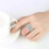 1-4 rader silverfärgade ringar Brudbröllopsringar Crystal strass Stretch fingerringar för kvinnor 4
