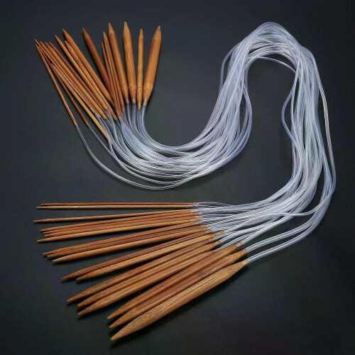18 st/set 2-10 mm bambu & plast rund sticka 100 cm stickor för sömnad Slitstark 2
