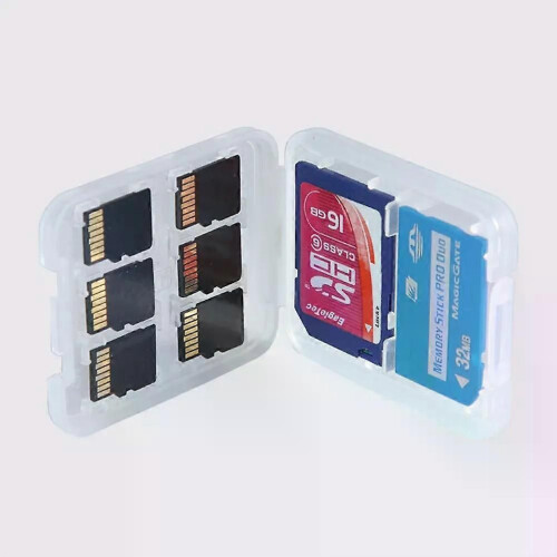 1PC Protector Holder Micro Box For SD SDHC TF MS Memory Card Storage Case Box Bag Plastic Boxes Transparent 1