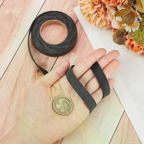 1Roll Black Leather Straps 125mm x 2m Lychee Grain Leather Strips 17mm Thick Single Sided Flat Imitation 2