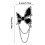 Spilla con catena a farfalla nera, stile punk, accessorio per abbigliamento, spilla per giacca. 3