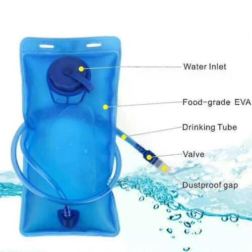 1 sac à eau EVA 2 L pour cyclisme, randonnée, course à pied, pliable, léger, étanche 1
