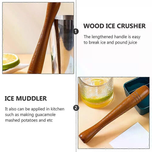 1 pilon à glace pilée en bois pour agitateur de cuisine (marron) 2