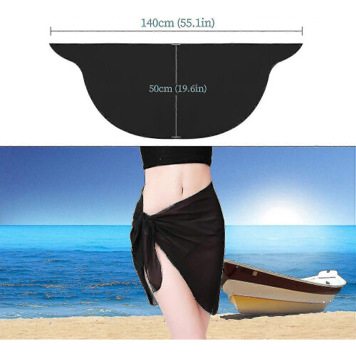 Lot de 2 paréos de plage, noir et blanc, à moitié couvrants 1