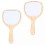 2 Pcs Wooden Handle Mirror Makeup Handheld Vanity Table Travel Dressing Tool 3