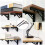Lot de 2 supports d'angle pliables et réglables pour table, banc, étagère, meuble, fixation murale, 4